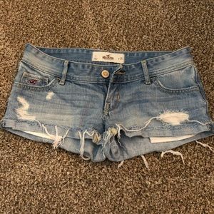 Ripped jean shorts